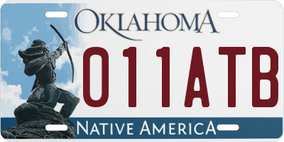 OK license plate 011ATB