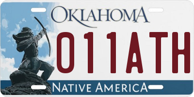 OK license plate 011ATH