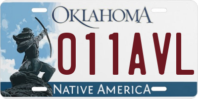 OK license plate 011AVL