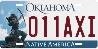 OK license plate 011AXI