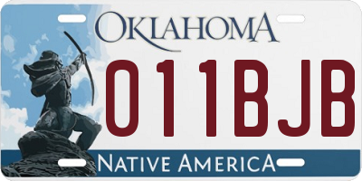 OK license plate 011BJB
