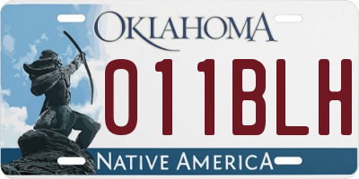 OK license plate 011BLH