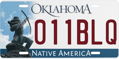 OK license plate 011BLQ
