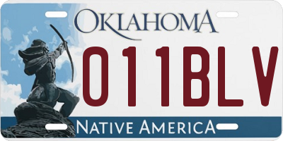 OK license plate 011BLV