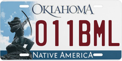 OK license plate 011BML