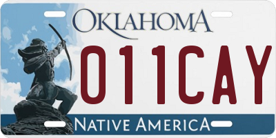 OK license plate 011CAY