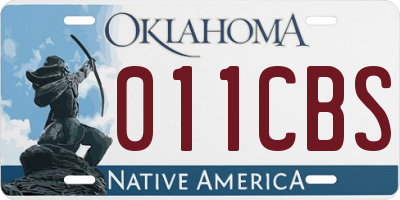 OK license plate 011CBS