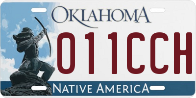 OK license plate 011CCH