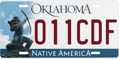 OK license plate 011CDF
