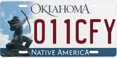 OK license plate 011CFY