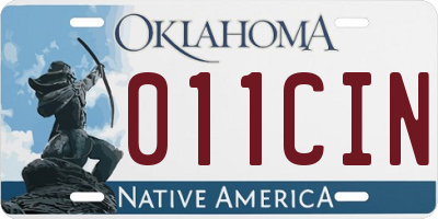 OK license plate 011CIN