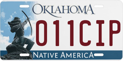 OK license plate 011CIP