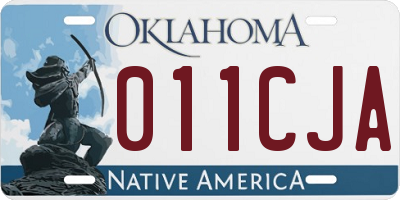 OK license plate 011CJA