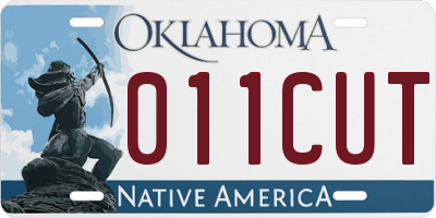 OK license plate 011CUT
