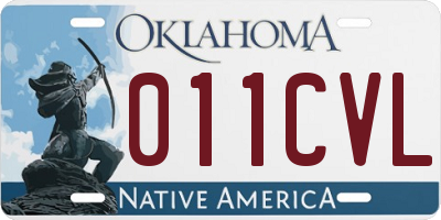 OK license plate 011CVL