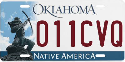 OK license plate 011CVQ