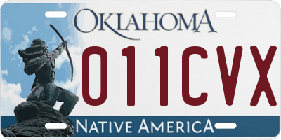 OK license plate 011CVX