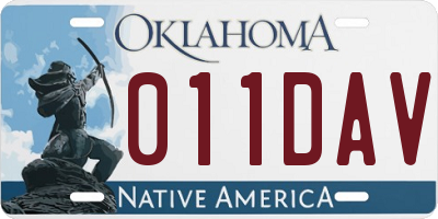 OK license plate 011DAV