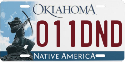 OK license plate 011DND