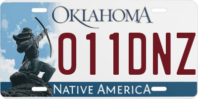 OK license plate 011DNZ