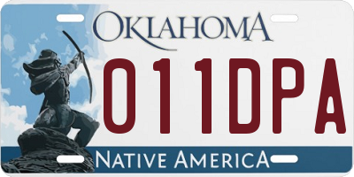 OK license plate 011DPA