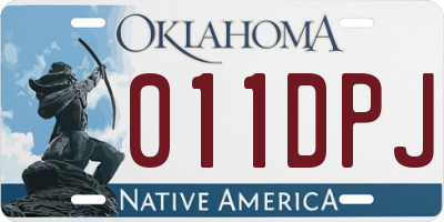 OK license plate 011DPJ