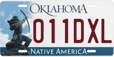 OK license plate 011DXL