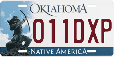 OK license plate 011DXP