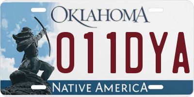 OK license plate 011DYA