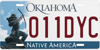 OK license plate 011DYC