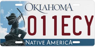 OK license plate 011ECY