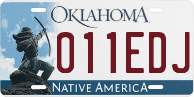 OK license plate 011EDJ