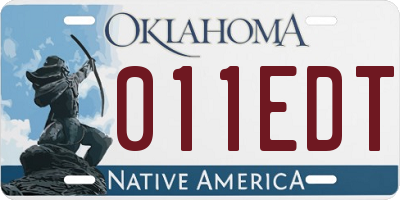 OK license plate 011EDT