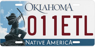 OK license plate 011ETL