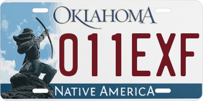 OK license plate 011EXF