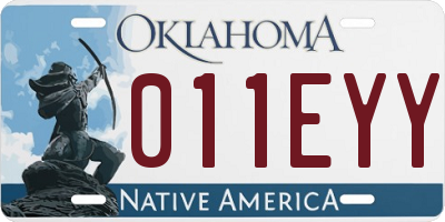 OK license plate 011EYY