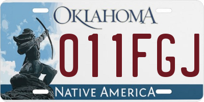 OK license plate 011FGJ