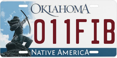 OK license plate 011FIB