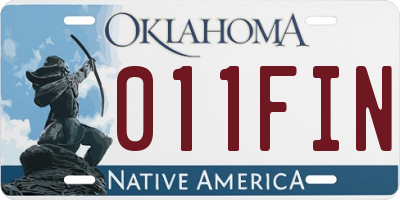 OK license plate 011FIN