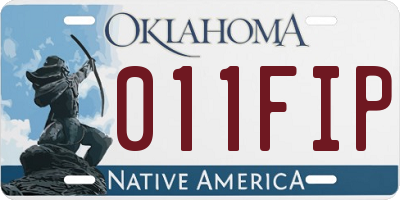 OK license plate 011FIP