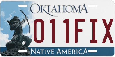 OK license plate 011FIX