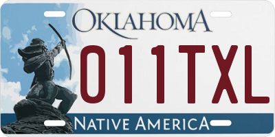 OK license plate 011TXL