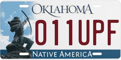 OK license plate 011UPF