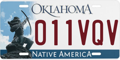 OK license plate 011VQV