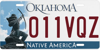 OK license plate 011VQZ