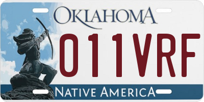 OK license plate 011VRF
