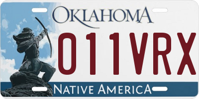OK license plate 011VRX
