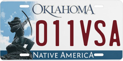 OK license plate 011VSA