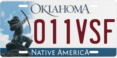 OK license plate 011VSF