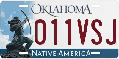 OK license plate 011VSJ